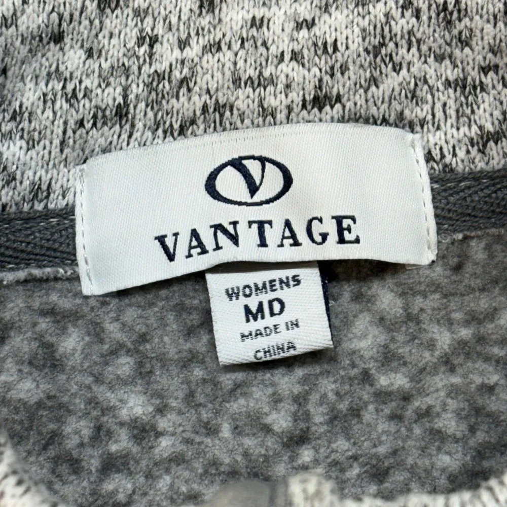 Harvard University Gray Sweater Fleece Full Zip Vest Womens Medium Vantage